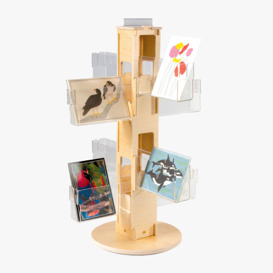 Customizable Wood Counter Spinner with Clear 10" High Pockets
