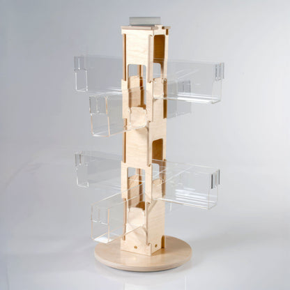 Wood Counter Spinner with Clear 10" High Pockets (417)