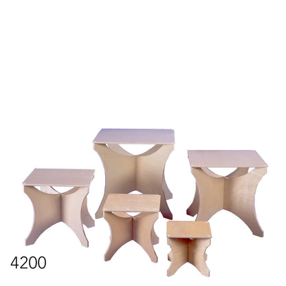 All Wood Display Risers, 6" to 12" Square