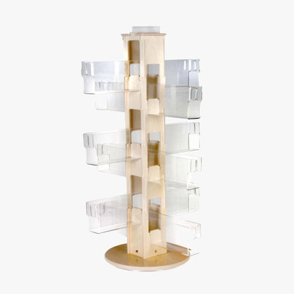 Wooden Countertop Greeting Card Spinner with 12 Clear Pockets (424)