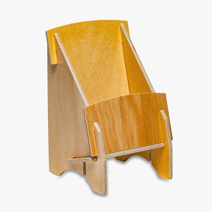 Wooden Tri-Fold Brochure Holder, Clear or Plywood Front (4320)