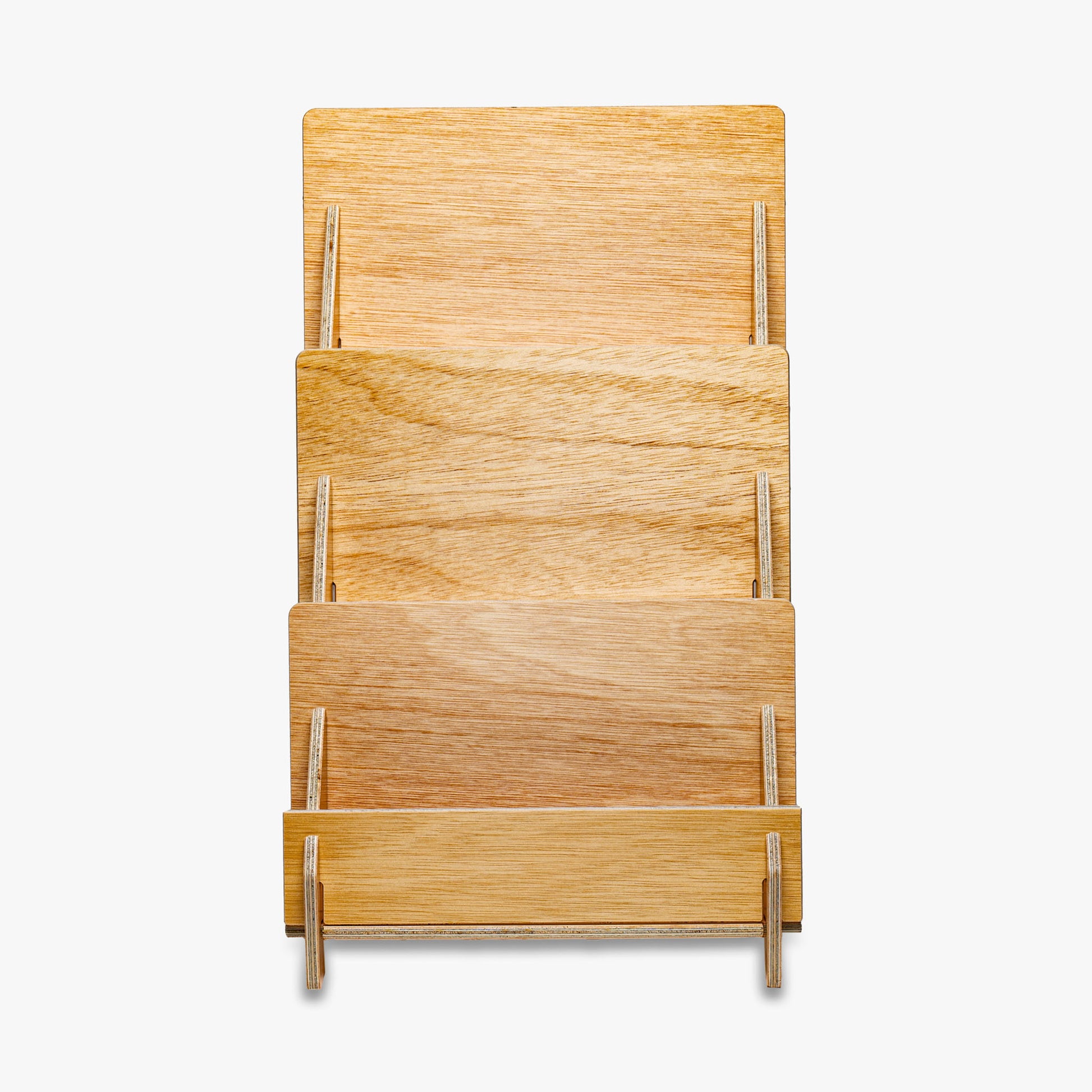 Three Tier Wooden Card Rack, 7 5/8
