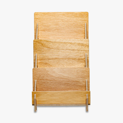 Three Tier Wooden Card Rack, 7 5/8" Wide Shelves (4323)