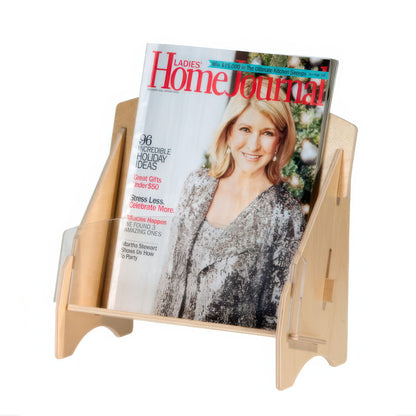 Wooden Full Sheet Brochure Holder, Clear or Plywood Front (4325)