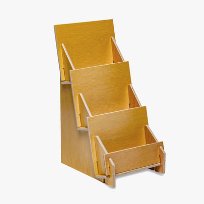 Three Tier Wooden Counter Rack, 5 1/2" Wide Shelves