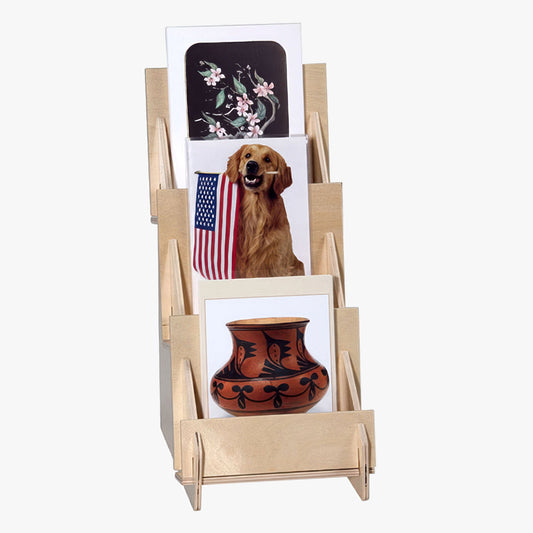 Three Tier Wooden Counter Rack, 5 1/2" Wide Shelves (4326)