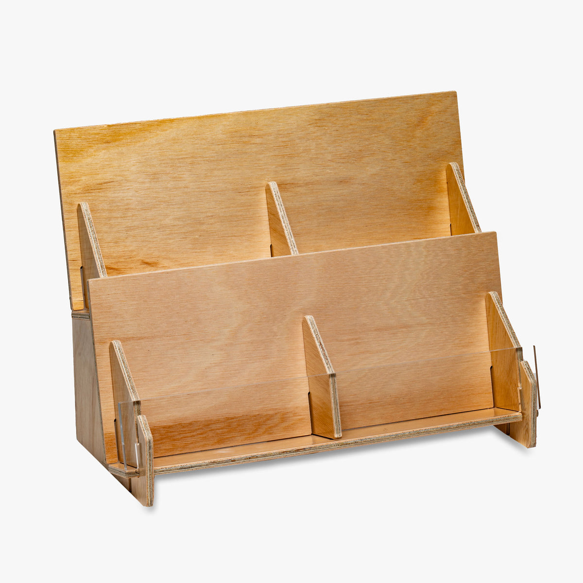 Card Letter Rack Two Tier Countertop Greeting Card Rack With Divider, 13