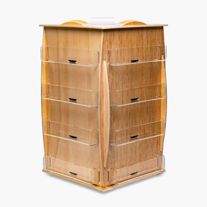 Wooden Countertop Spinner for Stickers, Decals, and Small Cards