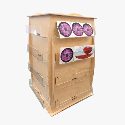 Wooden Countertop Spinner for Stickers, Decals, and Small Cards (4416)