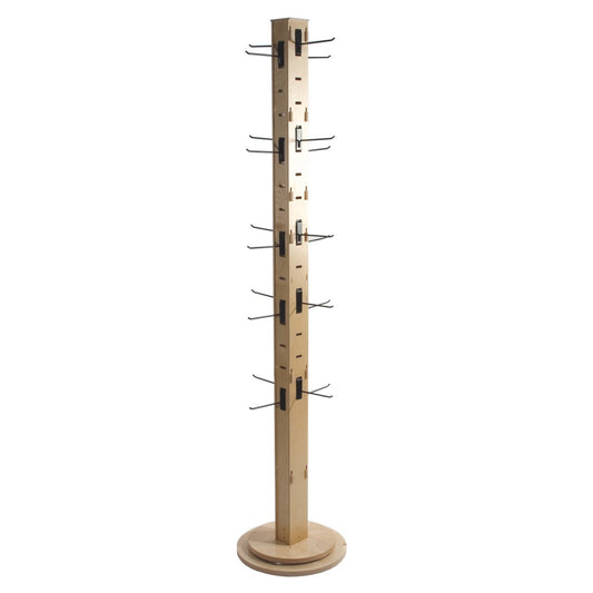 Spinning Wooden Floor Display for Hooks