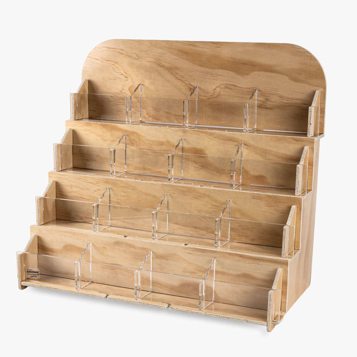 All Purpose Counter Rack 16-Pocket Wood Counter Rack, 18 1/2