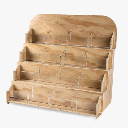 16 Pocket Wood Counter Rack, 18 1/2" Wide (4525)