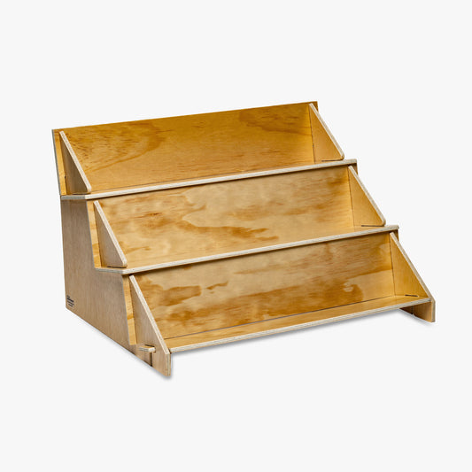 Three Tier Plywood Counter Display, 16" Wide Shelves (4904)