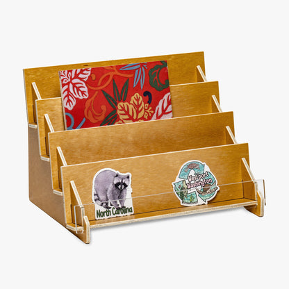 Wood Countertop Greeting Card Rack, 12 1/4" Wide