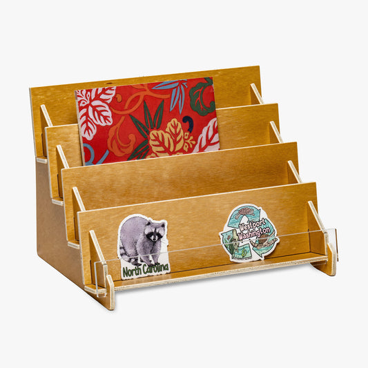 Wood Countertop Greeting Card Rack, 12 1/4" Wide