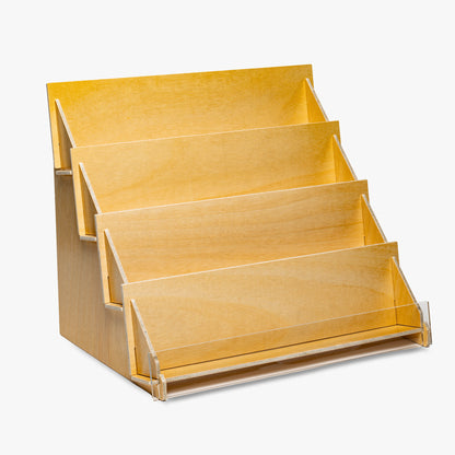 Four Tier Plywood Book Display, 17" Wide Shelves (4928)