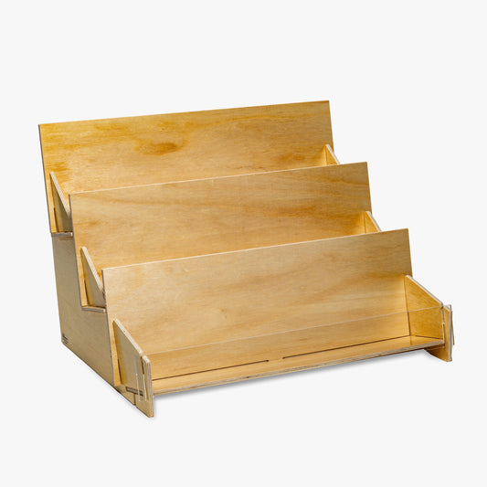Three Tier Wood Book Display, 19 3/4" Wide 