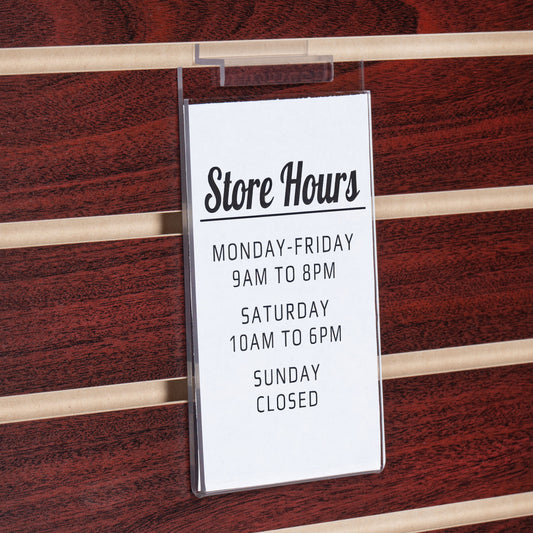 Sign Holders for Slatwall, Various Sizes