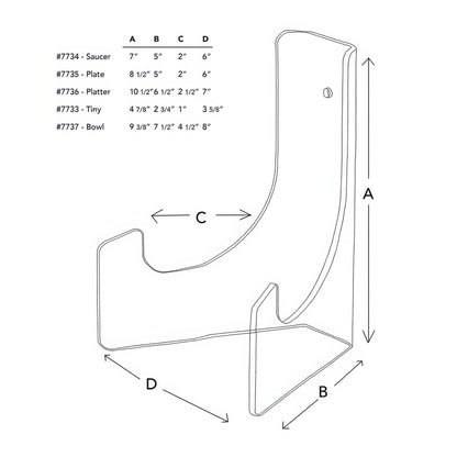 Clear Acrylic Plate Stands, Counter or Wall Mount (choose size)