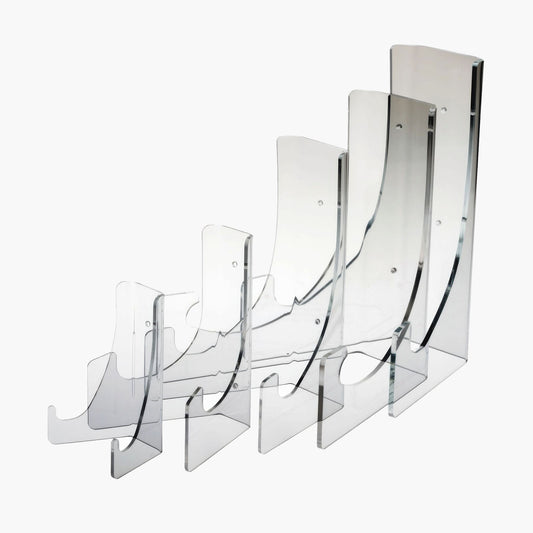Clear Acrylic Plate Stands, Counter or Wall Mount