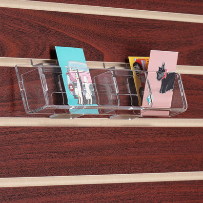 Four Pocket Slatwall Shelf for Bookmarks and Tags