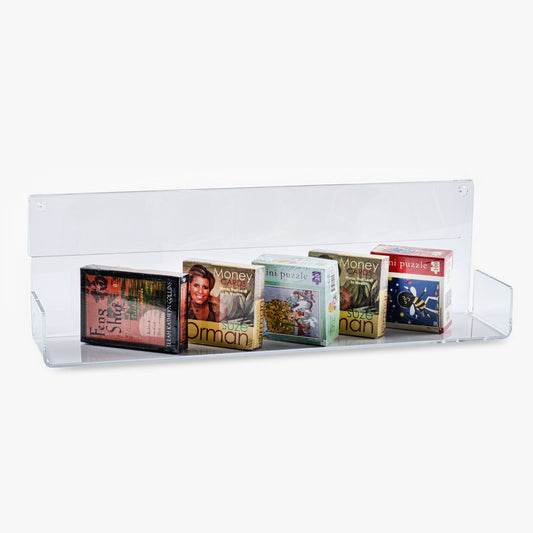 Heavy-Duty, Open Front Clear Acrylic Shelf for Books or Larger Items, 24" Wide (8068)