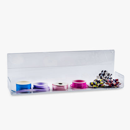 Heavy-Duty, Open Front Clear Acrylic Shelf for Books or Larger Items, 24" Wide (8068)