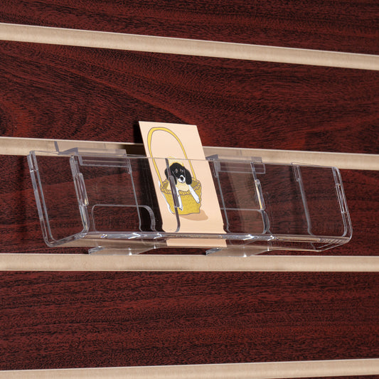Three Pocket Slatwall Shelf for displaying jewelry, stickers, greeting cards, magnets, or any small item