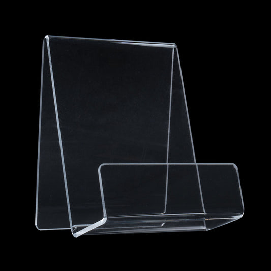 Clear Acrylic Book Stand Easel with Lip, 4" or 6" Wide