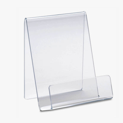 Clear Book Stand with Lip, 4" or 6" Wide