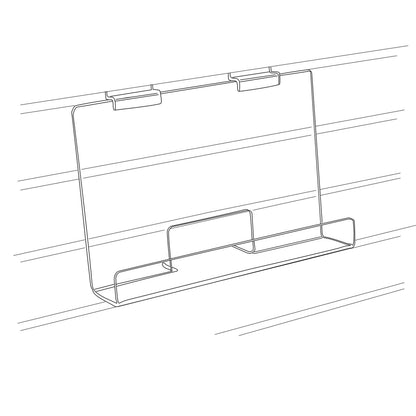 Long Face Out Book Shelves w/Lip for Slatwall , 18" or 24" Wide