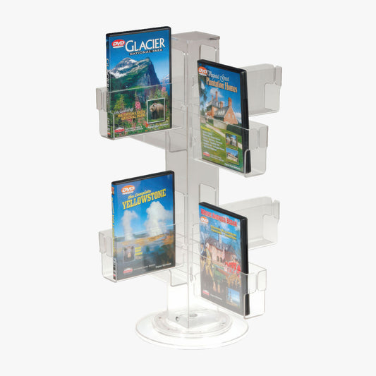 Clear Countertop Spinner, 10" Tall Pockets