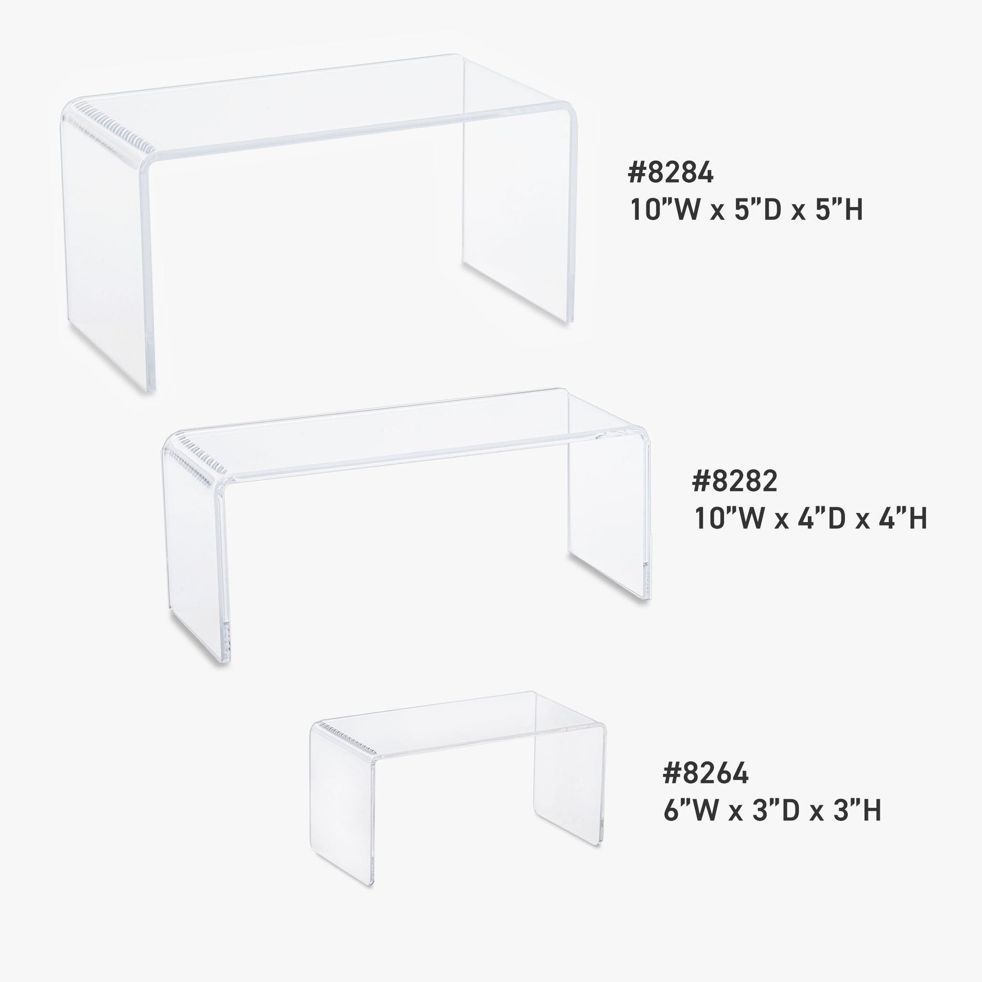 Rectangular Clear Risers, 6