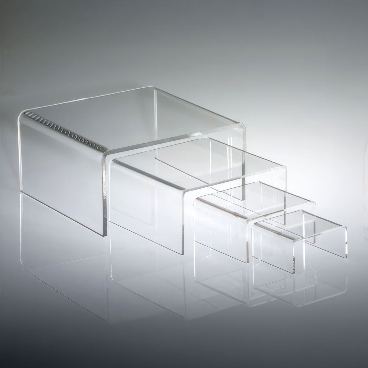 Half Foot Riser Half Height Clear Display Risers, 3