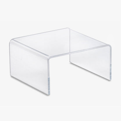 Half Height Clear Display Risers, 3" to 8" Wide to display merchandise, art or crafts
