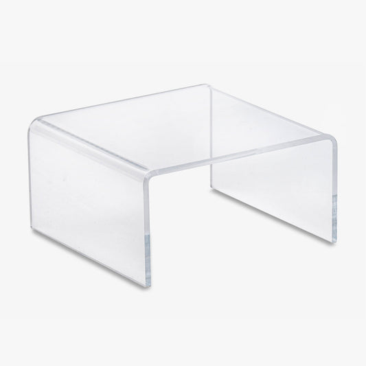 Half Height Clear Display Risers, 3" to 8" Wide to display merchandise, art or crafts