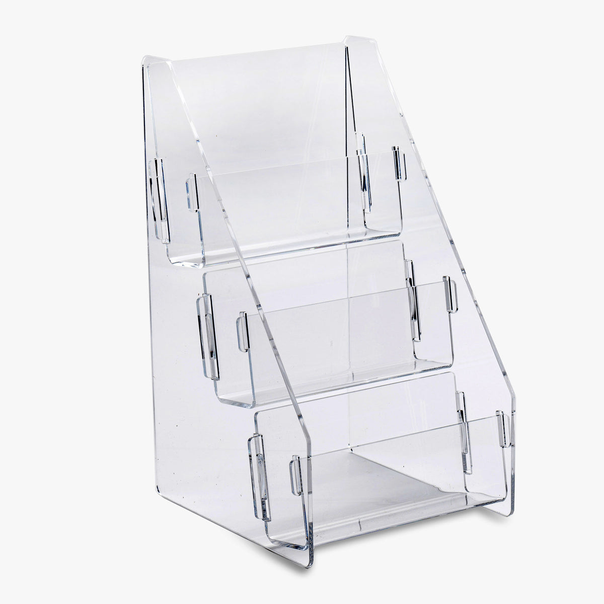 Vertical Card File Rack Small Vertical Tiered Brochure/Card Rack (8326) – Clear Solutions