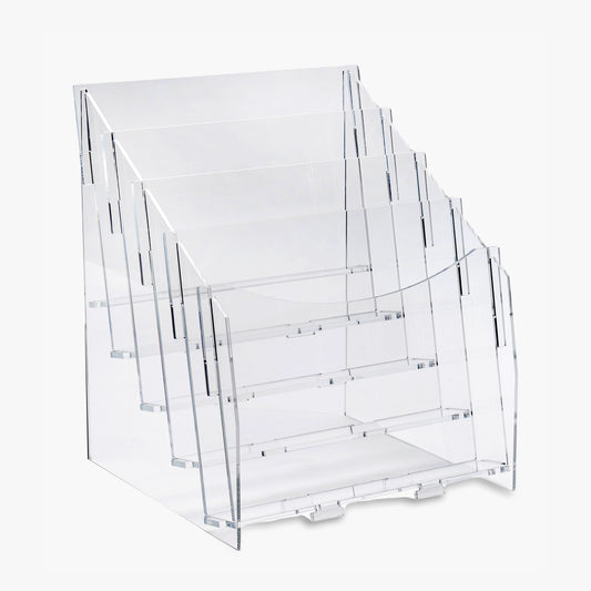 Four Level Clear Acrylic Magazine or Print Display, 9-1/4" Wide