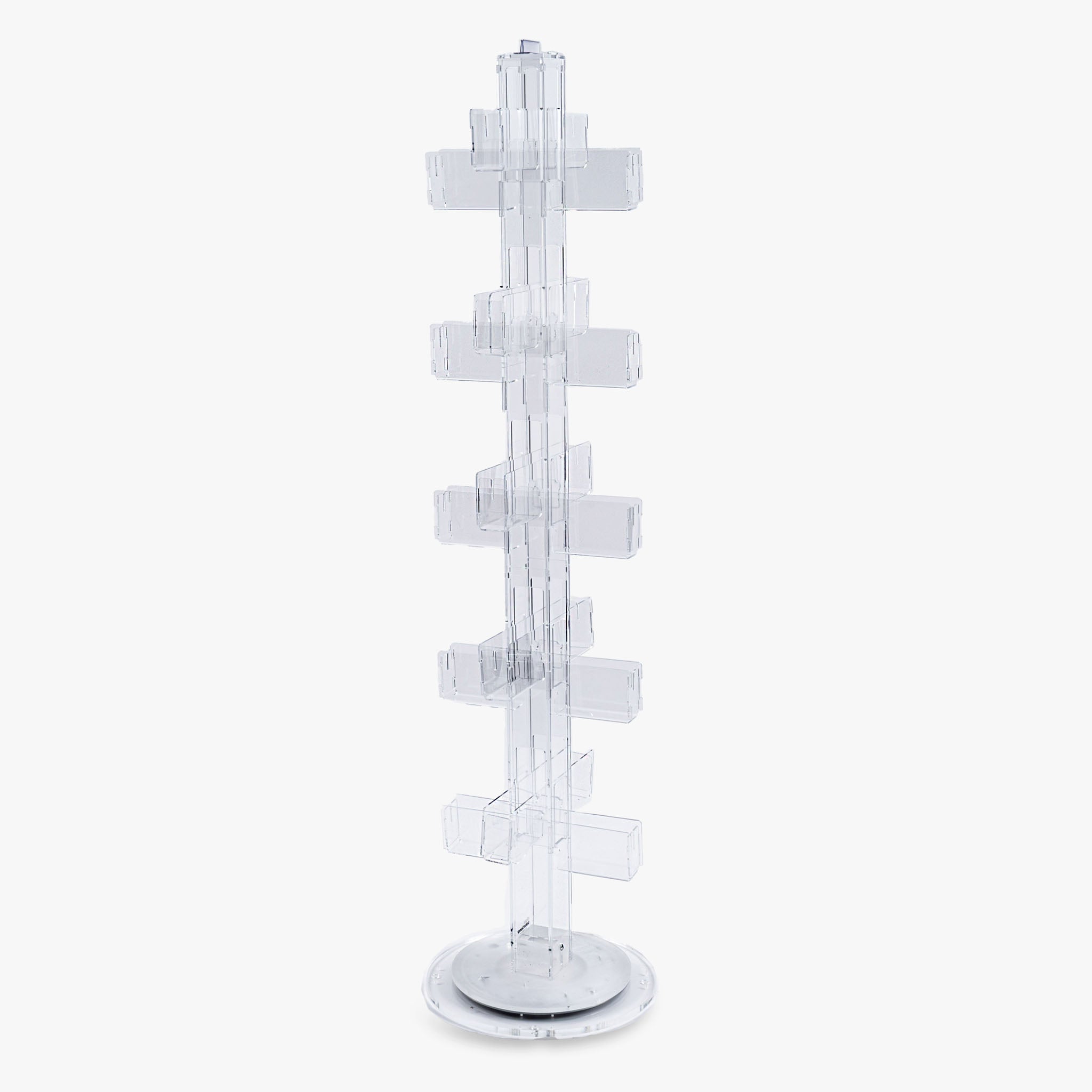 40-Pocket Clear Acrylic Spinning Floor Stand – Clear Solutions
