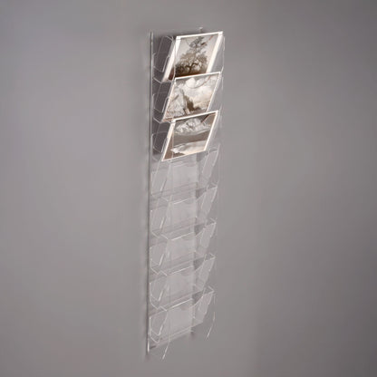 Horizontal Wall Mounted Postcard Ladder with 8 Pockets for postcards or greeting cards