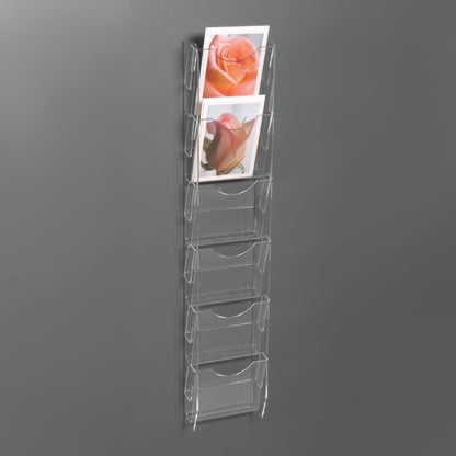 Six Pocket Vertical Note Card Ladder with 5 1/2" Wide Pockets (8524)