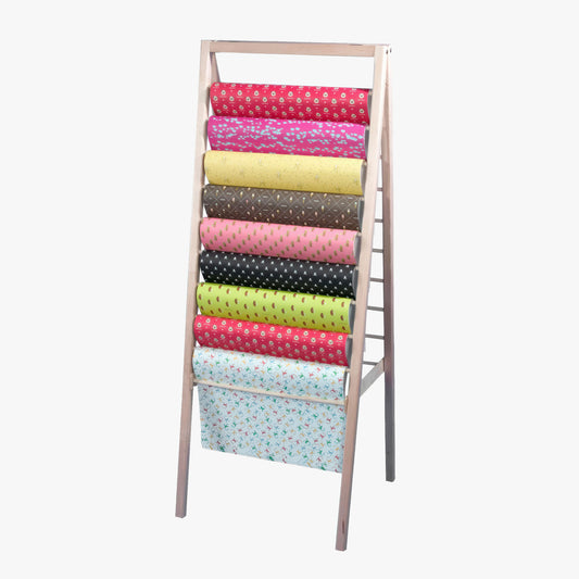 Floor Ladder Display, 21" or 25" Wide, for gift wrap, scarves, shawls, newspapers