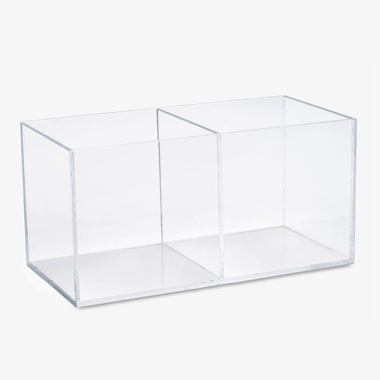 Clear Acrylic Box with Dividers, 12" Wide, Two or Three Compartments