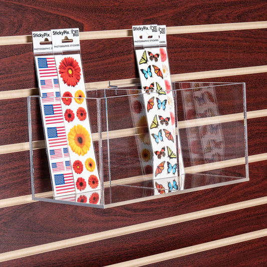 Clear Divided Cubes for Slatwall, 12" Wide, Two or Three Compartments