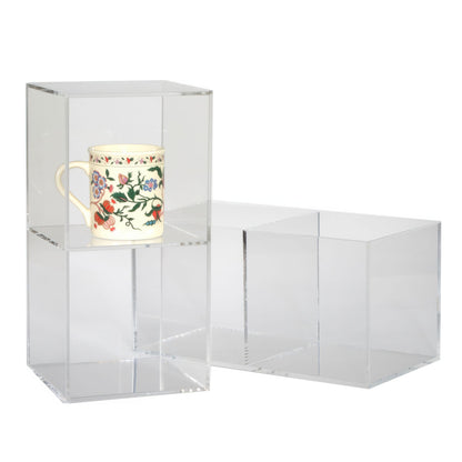 Clear Acrylic Box with Dividers, 12" Wide, Two or Three Compartments