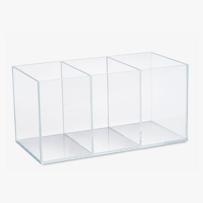 Clear Acrylic Box with Dividers, 12" Wide, Two or Three Compartments