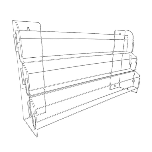 Three Tiered Cascades for Countertop or Wall Mount, 12" to 48" Wide