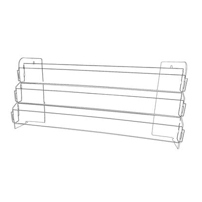 Three Tiered Clear Cascades with Slatwall Attachments, 12" to 48" Wide