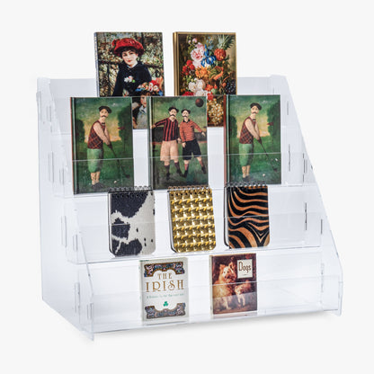 Flat Bottom Four Tier Countertop Card Rack