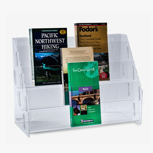 Three Tier Wall/Countertop Brochure Rack, 17 1/2" Wide Shelves